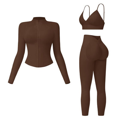 Women'S Solid Criss Cross Crop Tank Top & High Waist Leggings & Zip up Crop Jacket Tracksuit Set by MFVIM - Breathable Comfortable Outfits for Yoga, Gym, Workouts, Running, Yoga Wear, Workout Gym Clothing, Gym Sportswear, Casual Activewear
